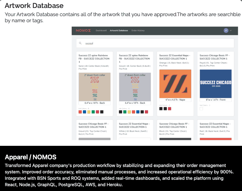 Apparel case study screenshot