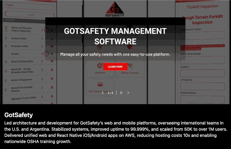 GotSafety case study screenshot